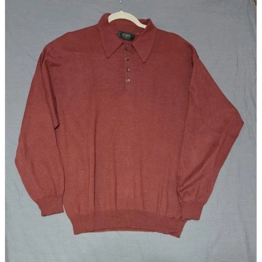 Men's Vintage 90s Raffi Linea Uomo Italian Knit Sweater Cotton Blend Lightweight